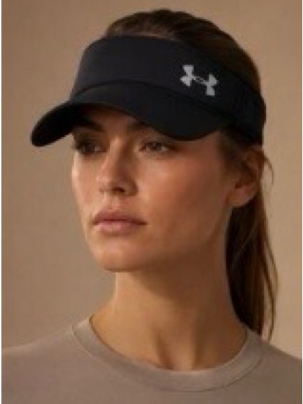 Under Armour Chill-Launch Black Visor White Logo Short-Curve-Brim Keep Head Cool